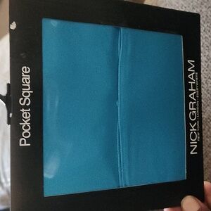 nwt Nick Graham turquoise Pocket Square‎